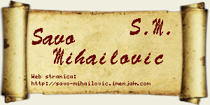 Savo Mihailović vizit kartica